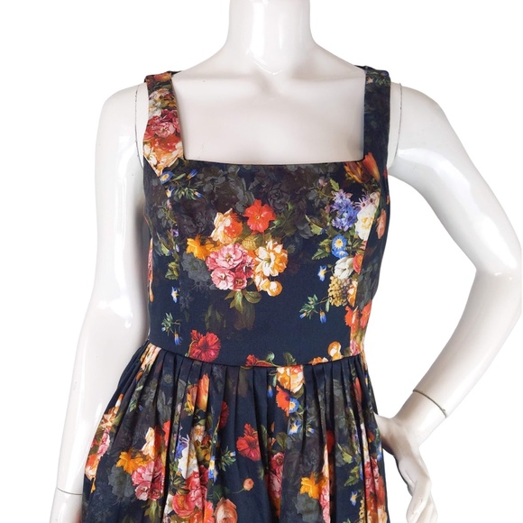 ASOS Black Floral Fit and Flare Summer Sleeveless Mini Dress - Picture 4 of 11